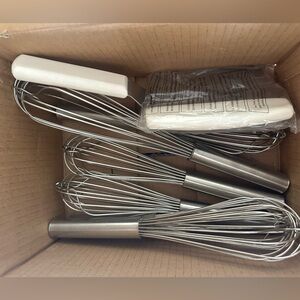 Stainless Steel Whisk Set with White Handles